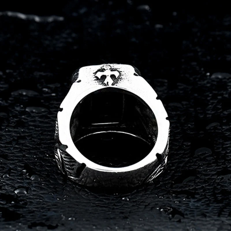 В стиле панк кубический цирконий CZ камень Для мужчин кольца Титан Сталь
