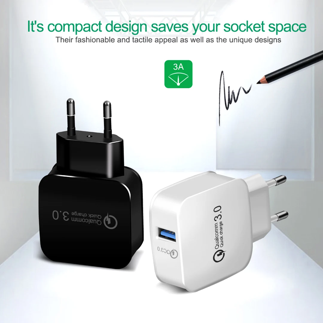 18 Вт USB зарядное устройство штепсельная вилка QC3.0 Быстрая зарядка Путешествия стены en US зарядное устройства мобильный телефон универсальный порт возможность быстрой зарядки usb-адаптер