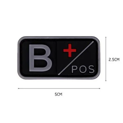 3D ПВХ патч A+ B+ AB+ O+ Положительный POS A-B-AB-O-отрицательный NEG Тип крови группа патч тактический боевой патчи военные значки - Цвет: 2