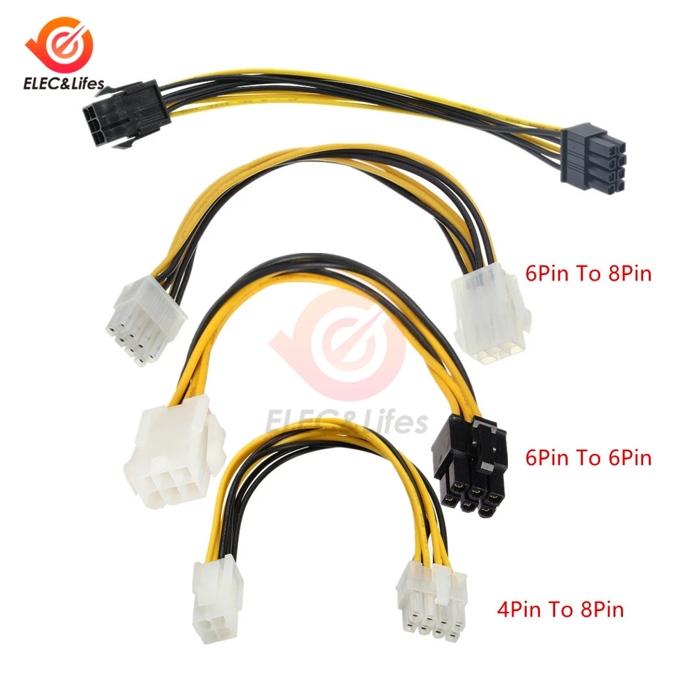 6Pin to 8Pin PCIe Power Cable PCI Express Power Converter Cable for GPU Video Card PCIE PCI 6-Pin 8-Pin Power cables