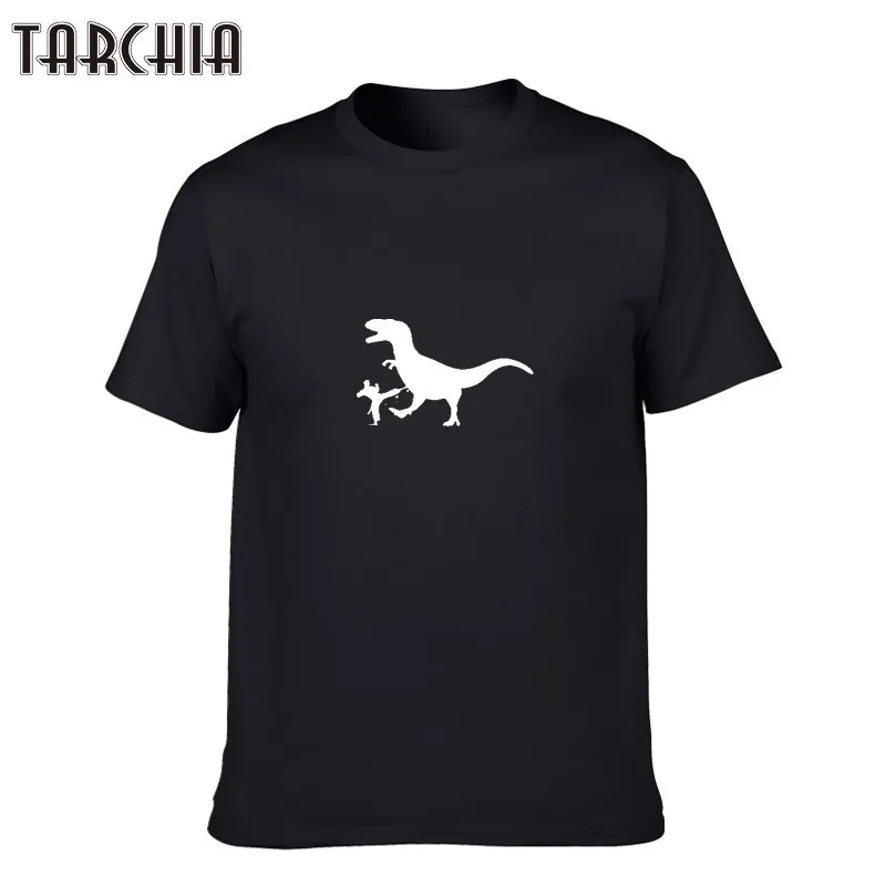 TARCHIA 2021 модная мужская футболка с принтом динозавра забавная черная/белая
