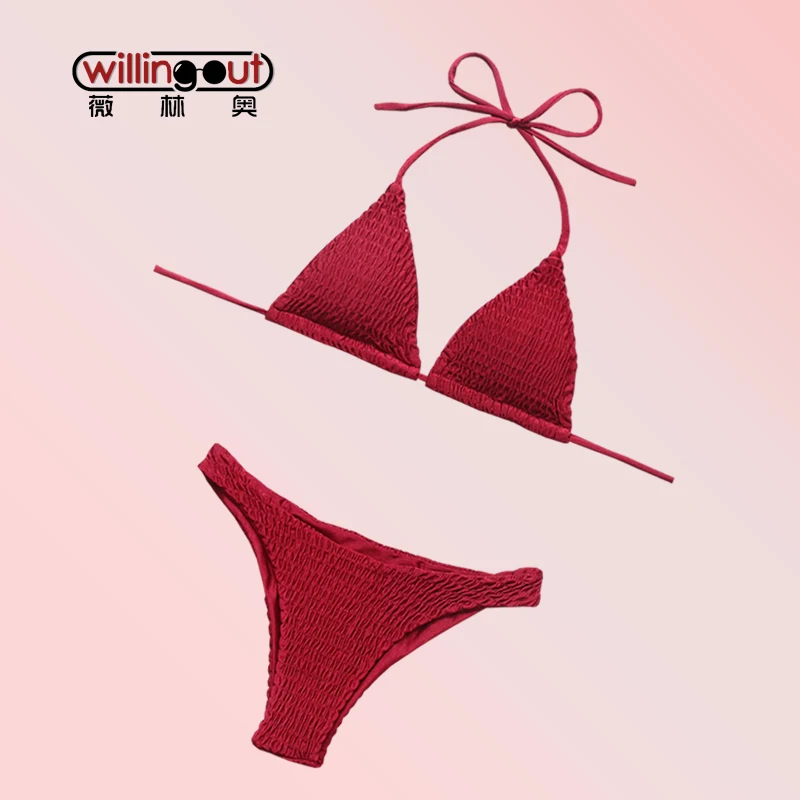 Женский раздельный купальник Bikiniset зеленого цвета из 2 предметов с высокой талией
