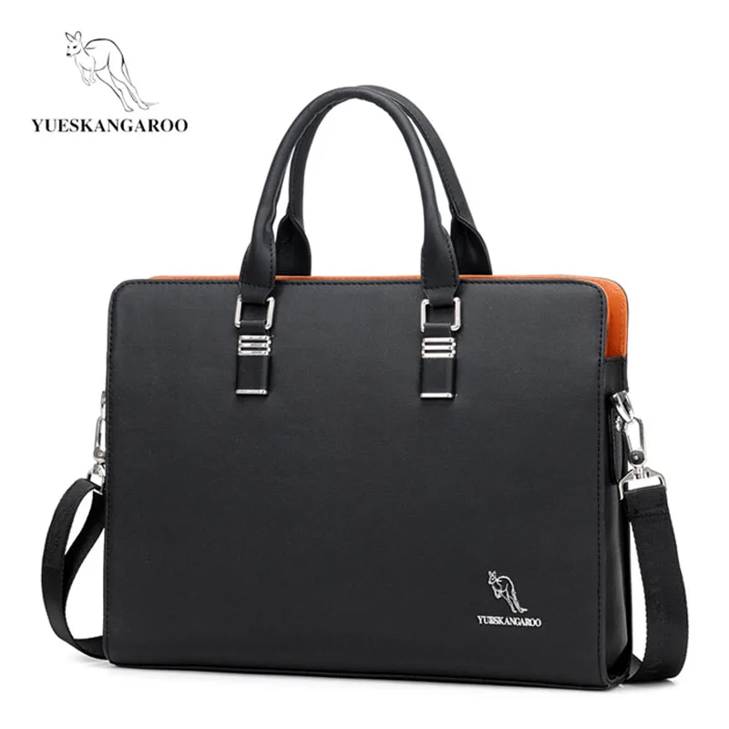 Black Yueskangaroo Брендовые мужские деловые сумки для ноутбука мужские дорожные сумки на плечо мужские сумки мужские портфели HA047 - Цвет: Black