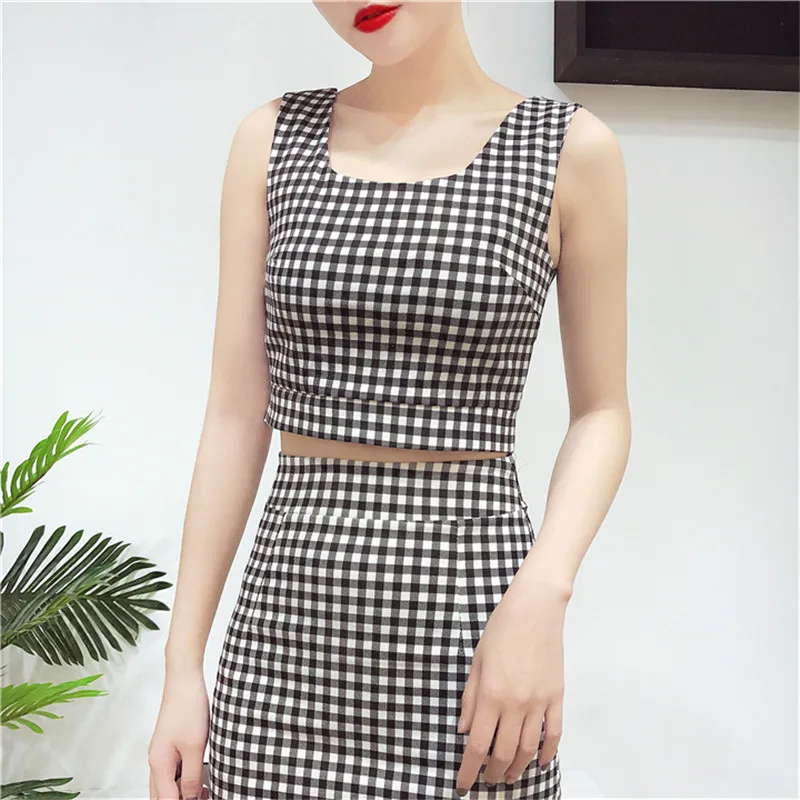 Модный женский комплект из двух предметов весна 2018 новый летний короткий топ