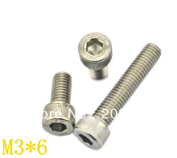 Метрическая резьба Lot50 M3 * 6 мм винты из нержавеющей стали с шестигранным гнездом