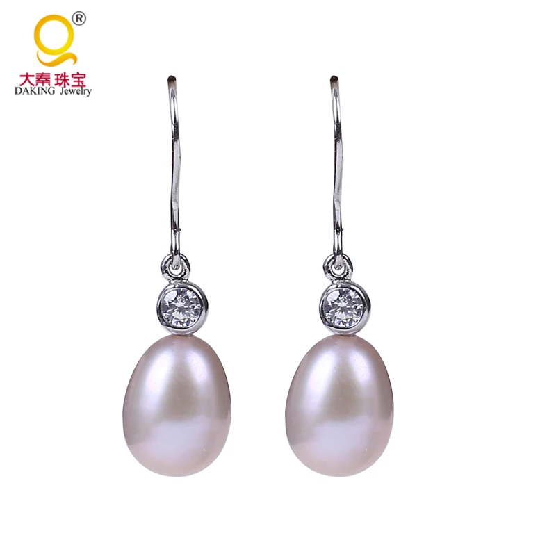 Хрустальные и жемчужные каплевидные свадебные серьги с фианитами из