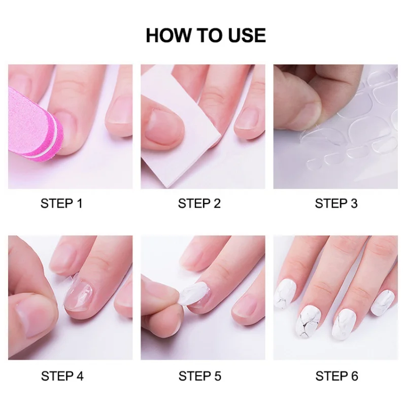 Прозрачные бесшовные двусторонние клейкие ленты наклейки для ногтей накладных