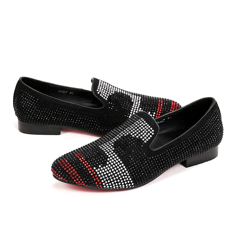 Batzuzhi Fashion Classic dress mens Shoes genuine leather red /black loafers slip on men prom shoes italian luxury big size 46 | Обувь