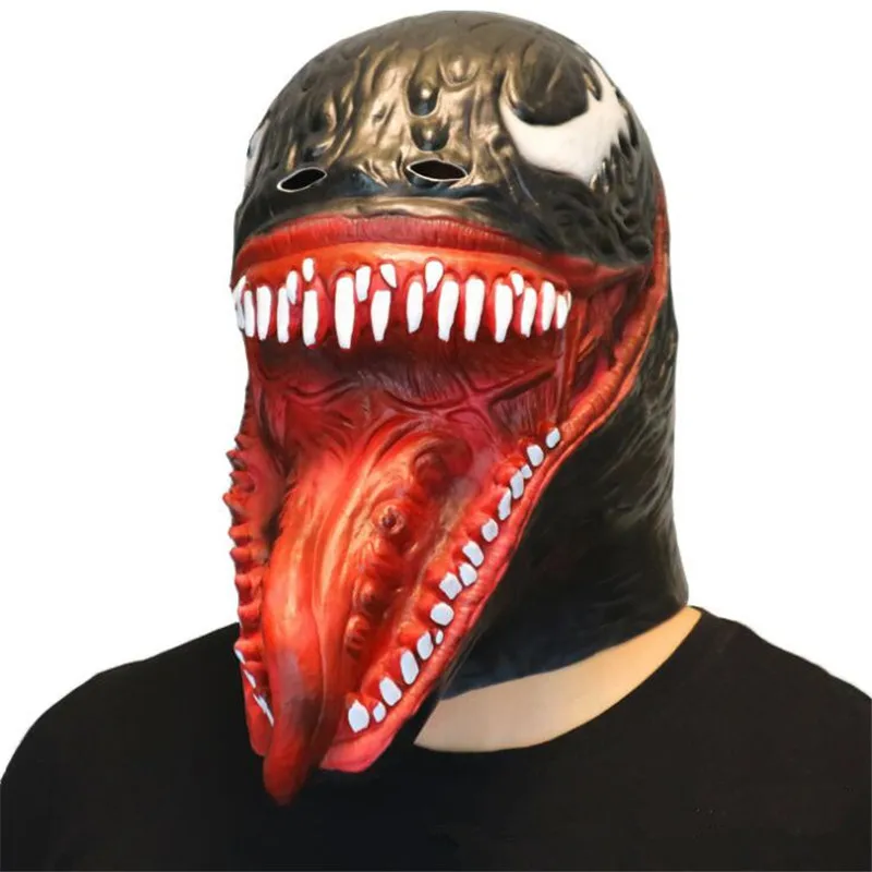 Маска Супермена Venom черная латексная маска Человека паука для костюмированной