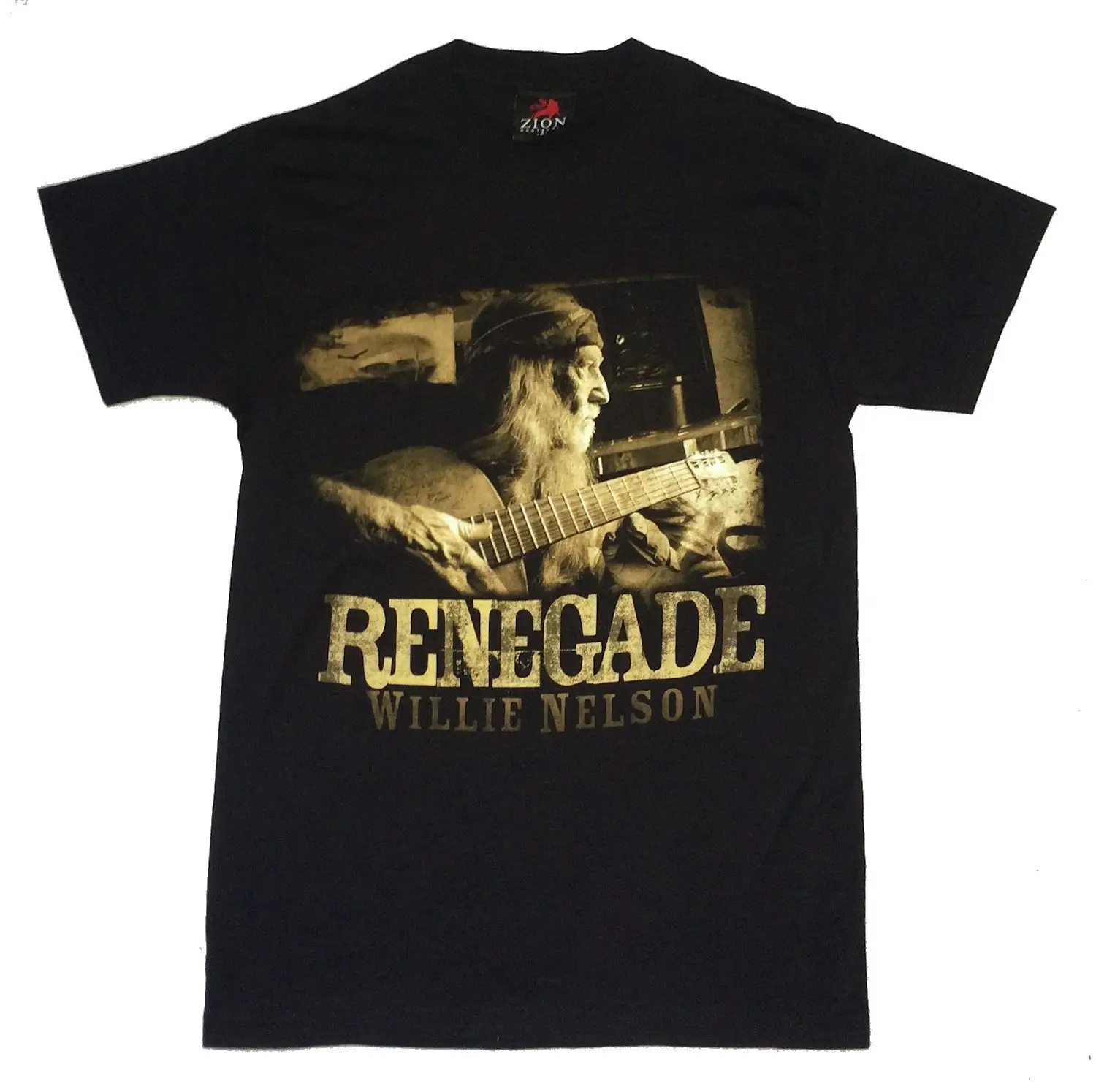 Вилли Нельсон Renegade Триггера Изображения Черная Футболка Новый Официальный Мерч