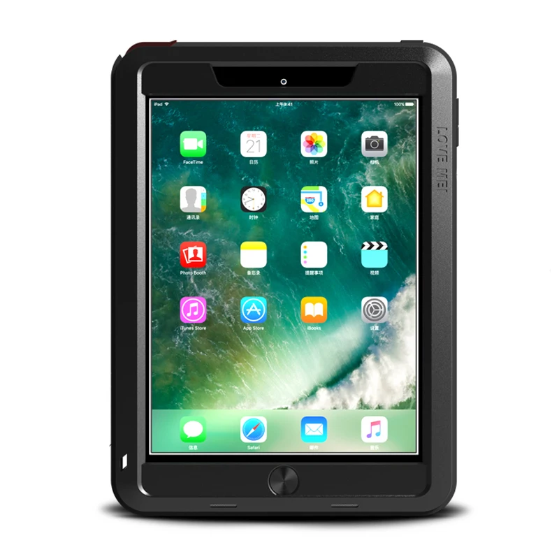 

Love Mei Powerful Shockproof Aluminum Case Cover For Apple Mini 4 Case Heavy Gorilla Toughened Glass For iPad Mini 4 Tablet