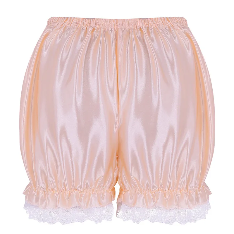 Шорты FEESHOW женские с кружевным подолом блестящие шаровары тыквой милые короткие