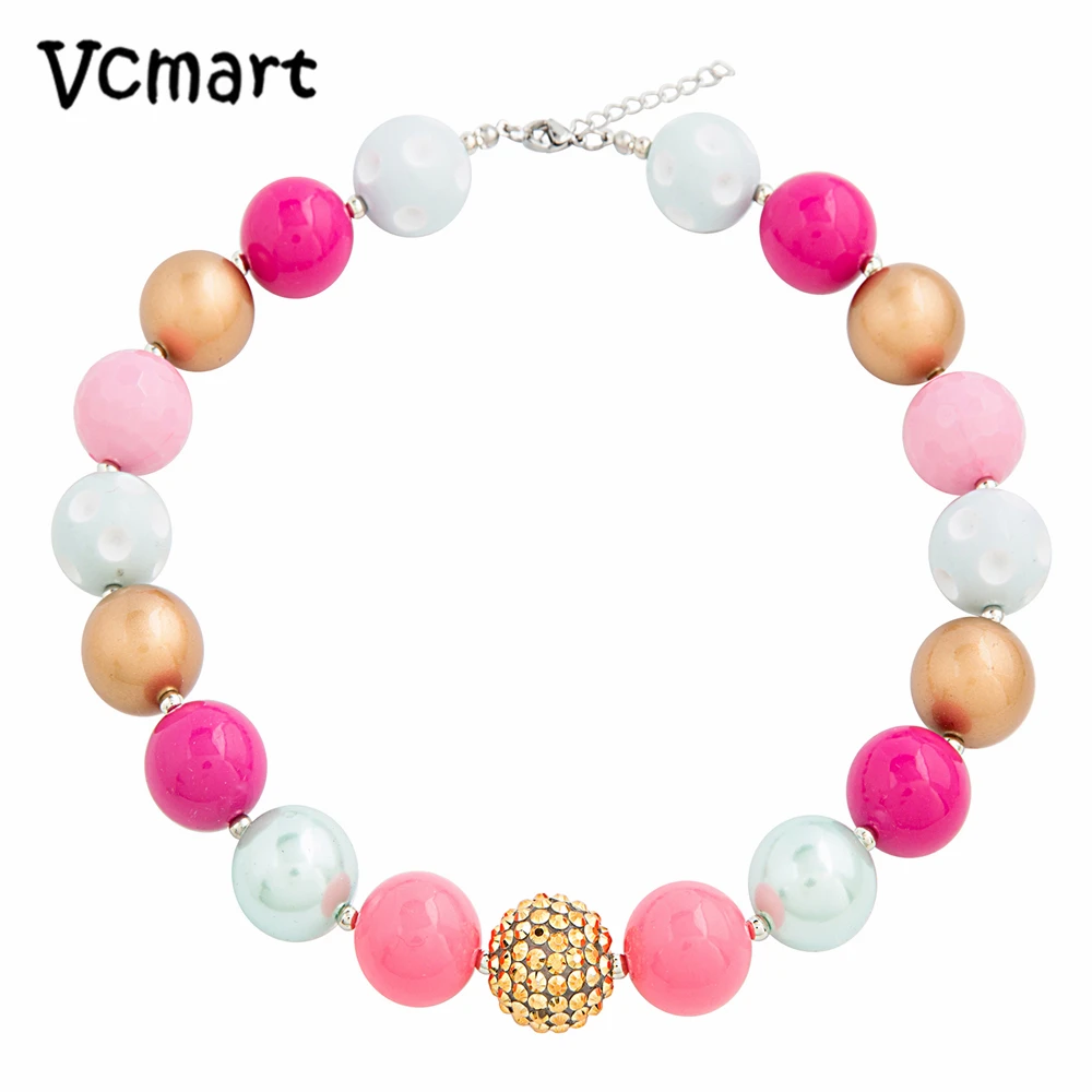 Vcmart 2018 новейшее розовое милое ожерелье для маленькой девочки массивное из