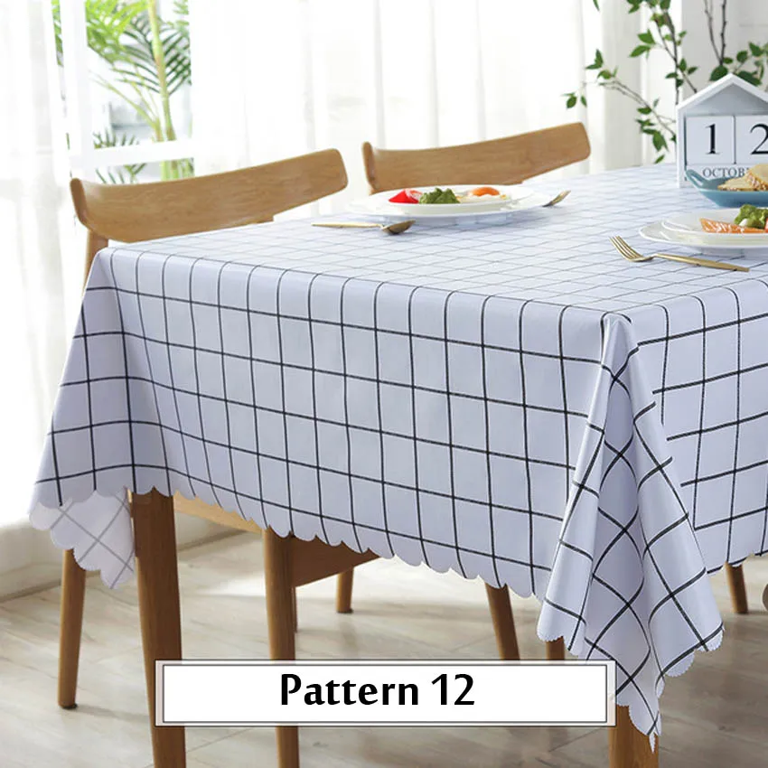 Pattern 12 Oilproof скатерти плед скатерти покрытие зеленый ПВХ водонепроницаемый Скатерть задний план Ткань Домашний Декор Manteles Toalha De Mesa - Цвет: Pattern 12