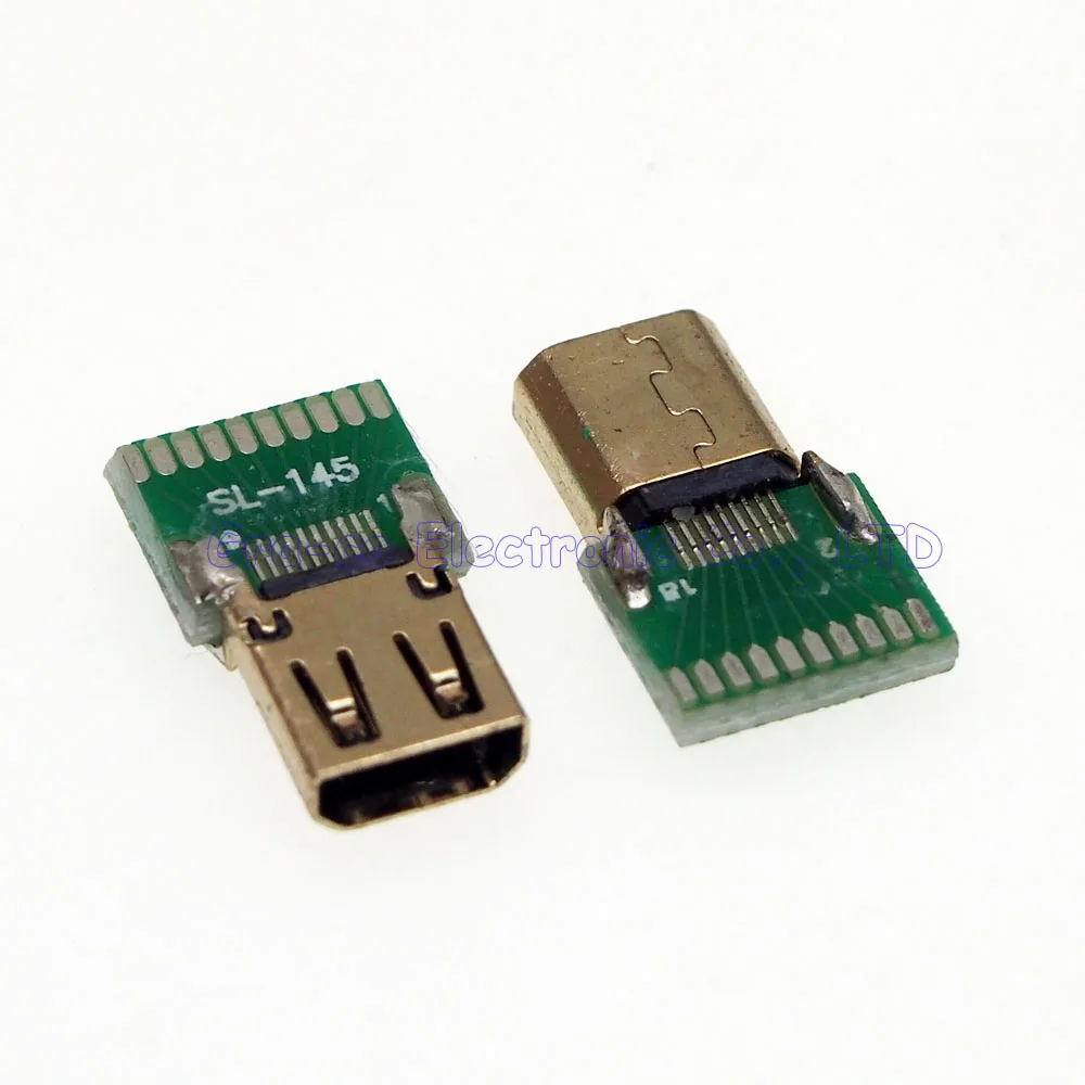 5 шт./лот позолоченный MICRO HDMI гнездо с печатной платой D Тип 19P Женский тестовый