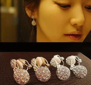 Серьги Стразы свадебные клипсы для ушей серьги клипсы|Серьги-клипсы| |