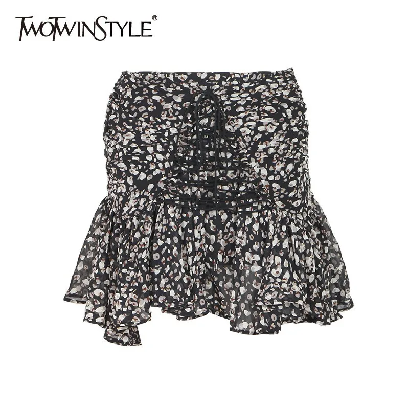 Женская плиссированная юбка TWOTWINSTYLE летняя винтажная с высокой талией|Женские