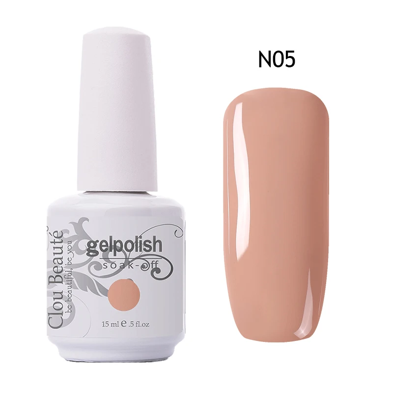 N05 Набор гель-лаков для маникюра серии Clou Beaute Nude, УФ-Гель-лак для ногтей, основа и верхнее покрытие, Полупостоянный Гибридный Гель-лак - Цвет: N05