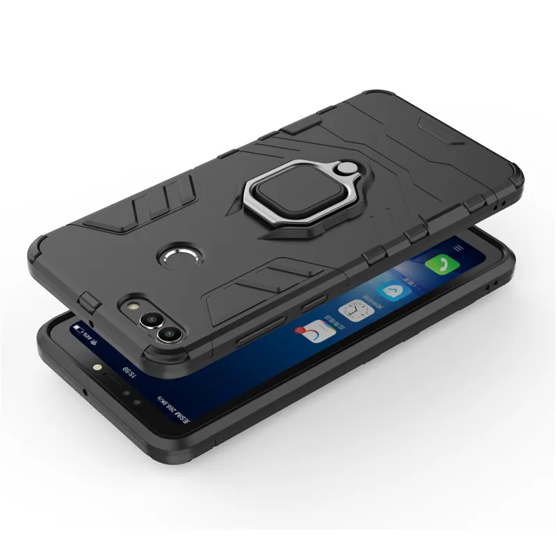 Противоударный чехол с подставкой для Huawei Y9 2018 2019 P Smart жесткий защитный из ПК и