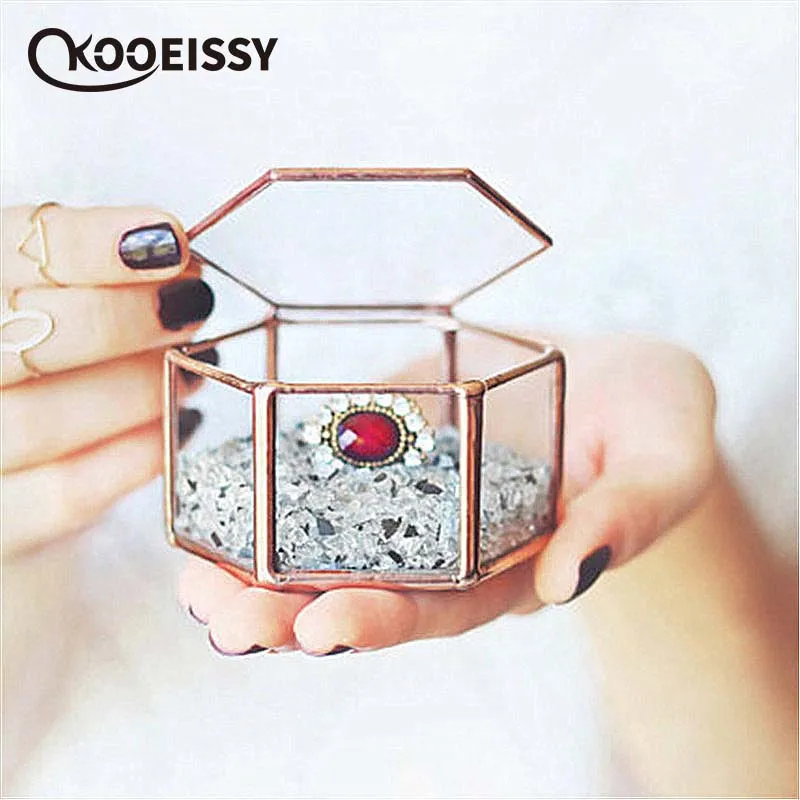 Стеклянный винтажный контейнер с геометрическим рисунком Свадебный декор