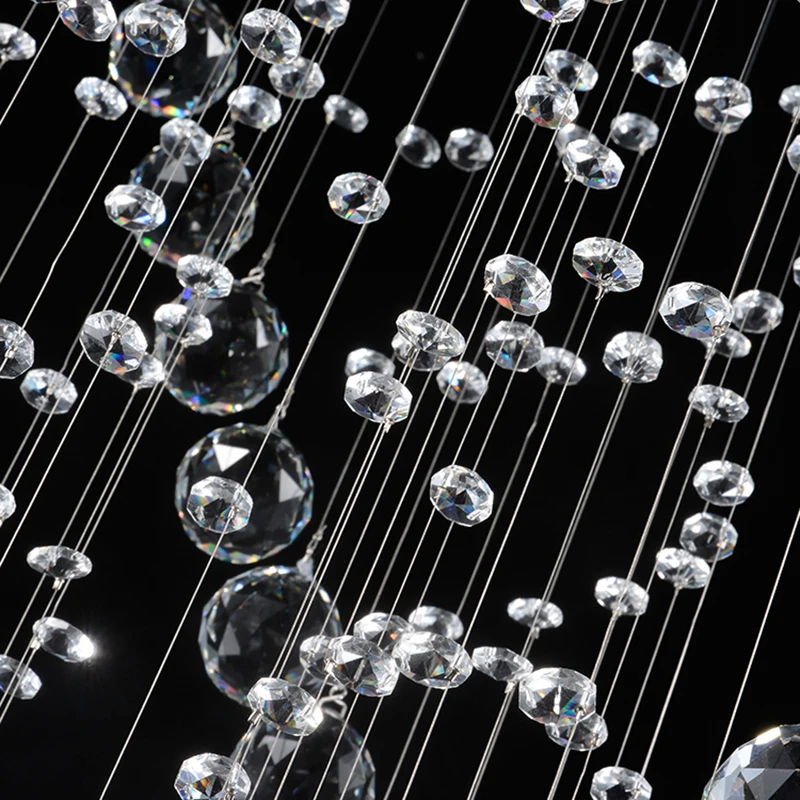 Satılık Qyartistry Için Modern Kristal Avize Merdiven Spiral Tasarım LED Kristal Lamba Lüks Asılı Kapalı Koridor Aydınlatma Armatürü