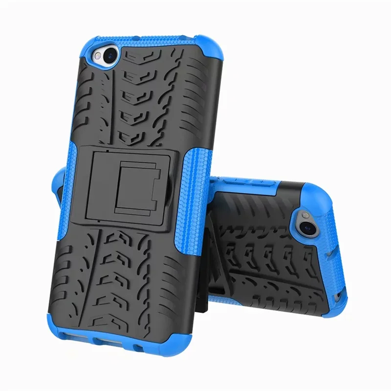 Blue Твердый бронированный чехол-подставка для Xiaomi Redmi GO, ударопрочный Тонкий чехол для Redmi Go 5,", тонкий защитный чехол-бампер для телефона - Цвет: Blue