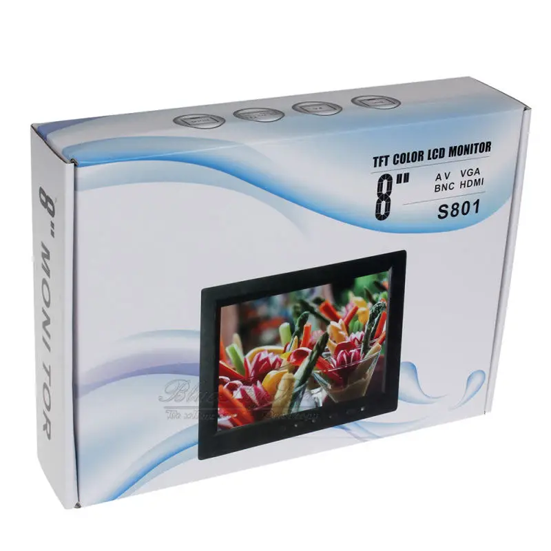 EYOYO 8 дюймов портативный цифровой HD TFT ЖК-монитор VGA BNC Видео Аудио DVR HDMI вход B01 монитор для видеонаблюдения