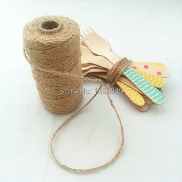 Бесплатная доставка 50 штук 2 мм оригинальный цвет пеньковая веревка джутовая