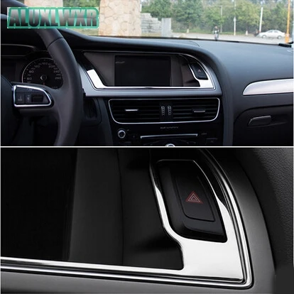 

Car Center Console Navigation Decorative Frame Cover Air Conditioning Vent Decorative 3D Sticker Stainless Steel for Audi A4