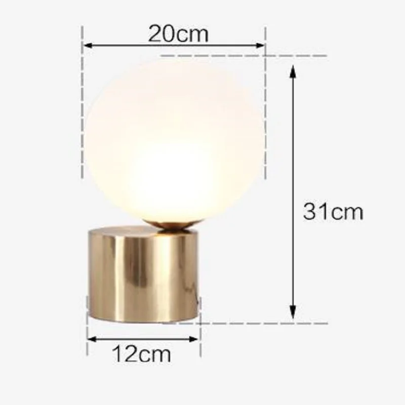 LukLoy Modern Simple Glass Globe LED Table Lamps for Bedroom Luxury Creative Ball Moon Lamp Metal Bedside | Освещение