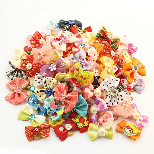 random color 10pcs Новинка 10 шт./лот банты заколки для собак заколки для волос в форме кошки подарок аксессуары для ухода за домашними животными продукты DIY собачья шерсть цветок случайный цвет - Цвет: random color 10pcs
