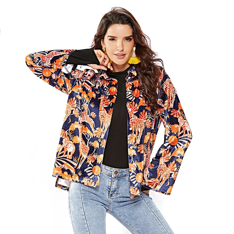 Фото SharVell Women Casual Jackets Lurex Artificial Velvet Animal Pattern Fashion Coat Single Breasted Turn-down Collar Loose Jacket Женская SharVell Women Casual Jackets Lurex Artificial Velvet Animal Pattern Fashion Coat Single Breasted Turn-down Collar Loose Jacket Женская