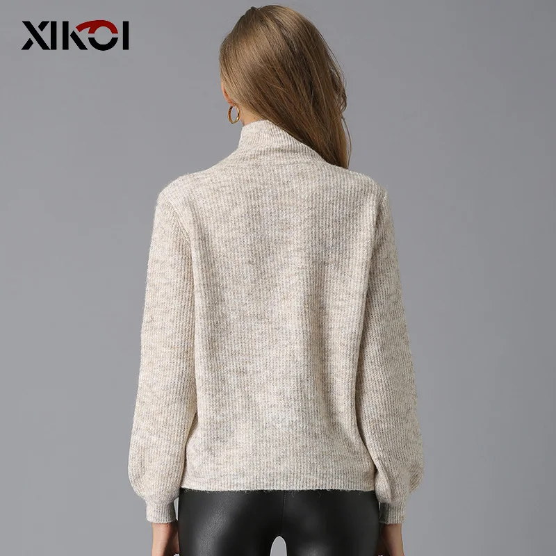Turtleneck Knitted Pullover 2018 New Sweater Women Full Solid Thick Pull Femme Warm Knitting Blusas De Inverno Feminina | Женская одежда
