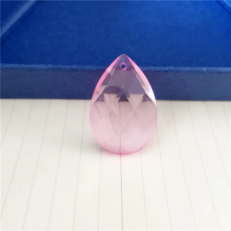 

Free shipping 720pcs Pink Chandelier Crystal Pendant 38mm Almond Teardrop Prism Lamp Parts Pendant Shining Glass