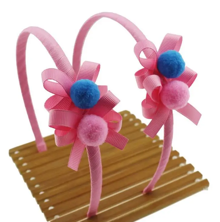 50 шт. Детская повязка на голову с помпоном|designer headband|headbands free shippingpom pom headband |