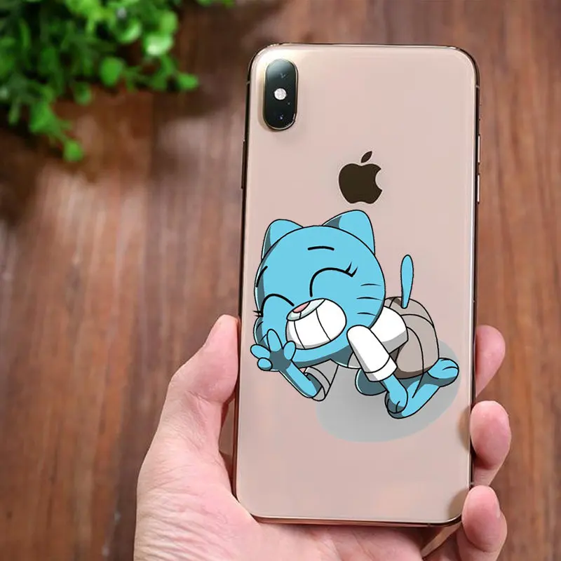 Аниме ТВ удивительный мир Gumball Мягкий ТПУ силиконовый чехол для телефона iPhone 11Pro MAX 5 5S 8 7Plus 6 6splus X XS мультяшный чехол - Цвет: TPU