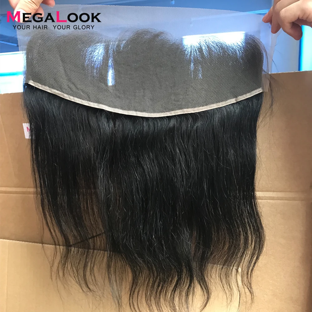 Прямые волосы Megalook кружевные фронтальные 10 22 дюйма бразильские Remy 100% натуральные