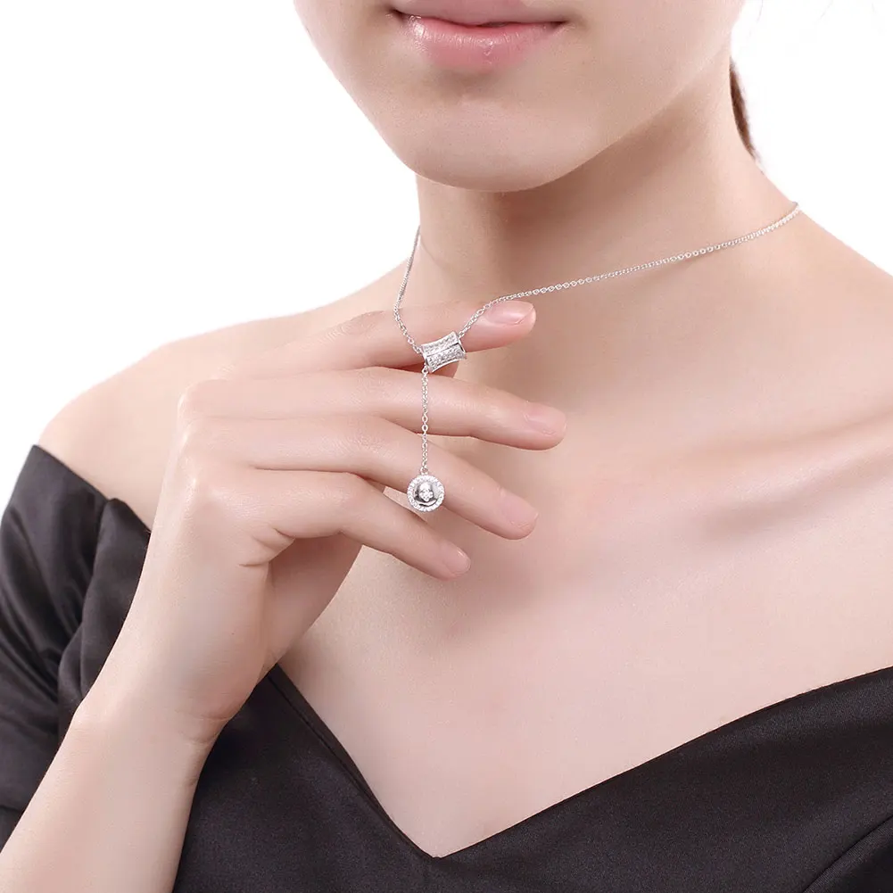 Муто 925 Кнопка серебра Форма ожерелья и кулоны Для женщин Мода Fine Jewelry CZ цепи SVXL7004 |