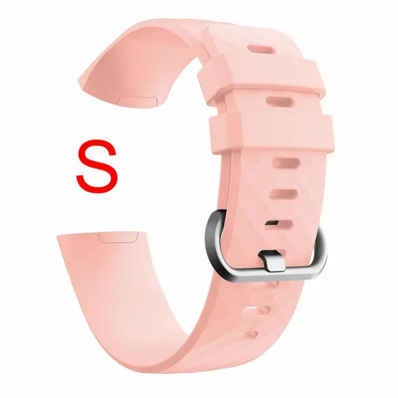 Розовый Для Fitbit Charge 3 мягкий силиконовый спортивный сменный ремешок для наручных часов, умный Браслет, наручный ремешок S L - Цвет: Розовый