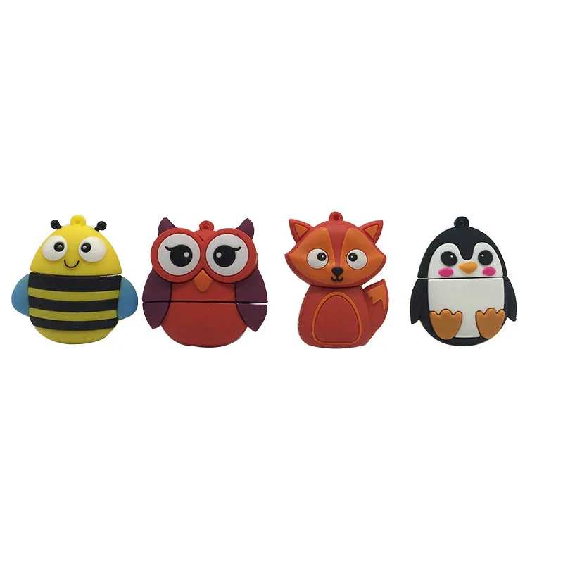 Новинка, usb флеш-накопитель, мультяшный флеш-накопитель, креативный, милый, лиса/сова/пчела, флешка, 4 ГБ, 8 ГБ, 16 ГБ, 32 ГБ, животные, пингвин, usb карта памяти, подарок