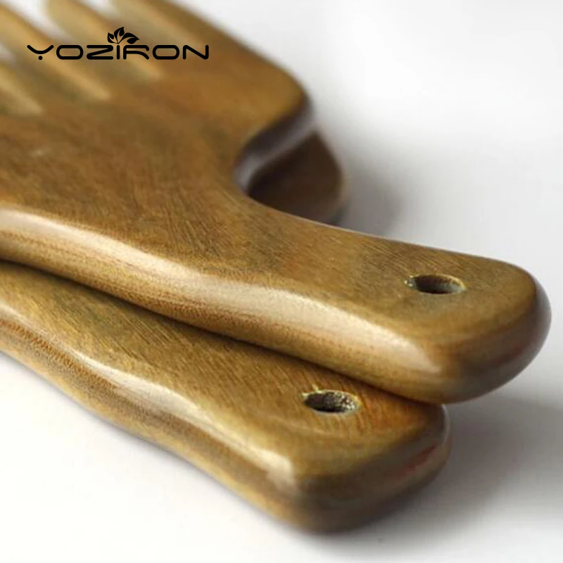 Горячая Распродажа широкий зуб сандалового дерева гребень гладкой щетка