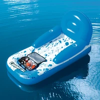91 inflatable lazy cooler lounge chair with backrest 2 cup holders swimming pool float bed water toys pool fun raft