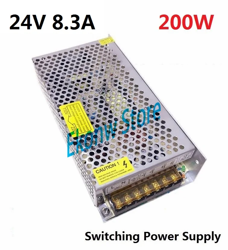 Comutação da Fonte de Alimentação Tomada de Fábrica Ac110220v para Dc24v Smps Motorista Transformador para Fita Led Visor do Módulo 200 w 24 v 8a Fonte de alimentação de comutação
