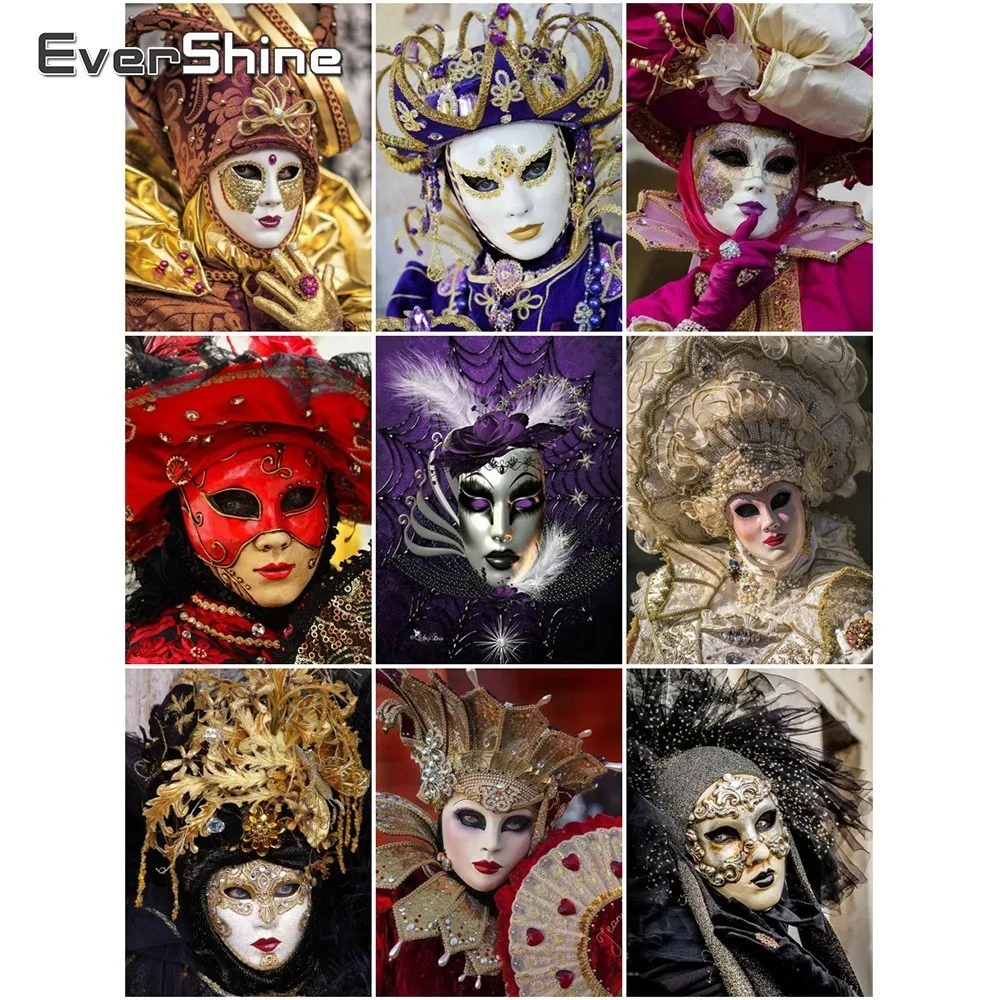 EverShine Алмазная картина 5D полная дрель маска Вышивка крестиком Алмазная вышивка картина Стразы мозаика ручной работы хобби