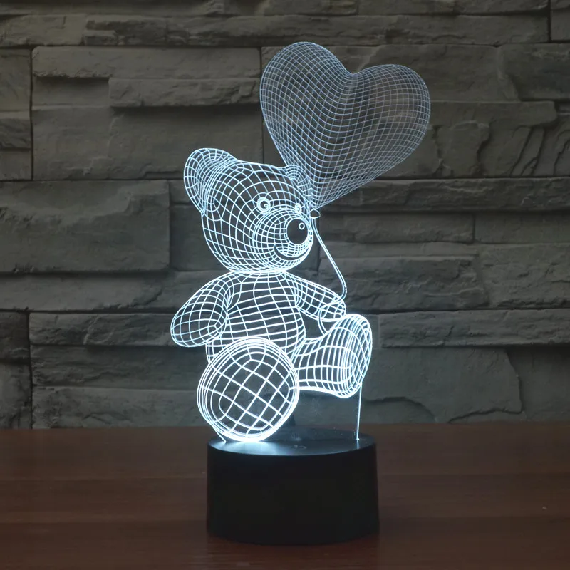 Креативные воздушные шары с изображением сердца медведя светодиодная