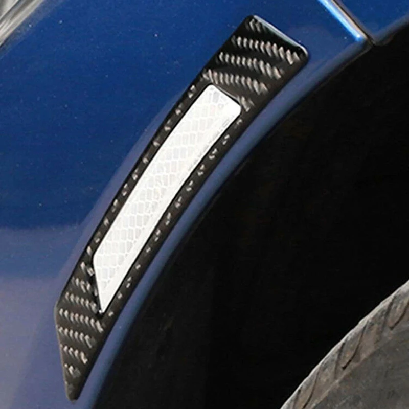 2 шт углеродного волокна безопасности Светоотражающая полоса автомобиля