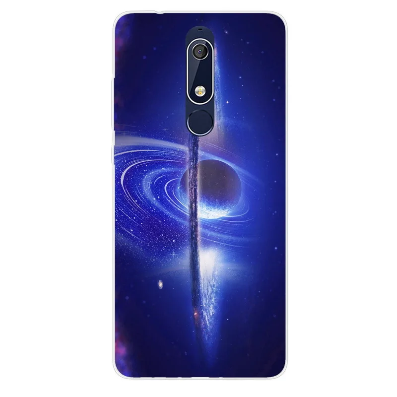 Для Nokia 1 2 2,1 3 3,1 4,2 5 5,1 6 6,1 7 7,1 плюс 2018X5X6 Чехол для телефона с рисунком "Звездное небо" Луна картина мягкий чехол Fundas Capa