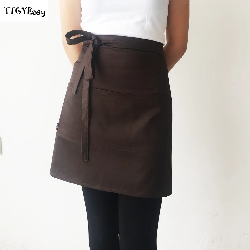 2018 New Haute couture Aprons for Woman Men Japanese cuisine Short simple antifouling kitchen Cooking pinafore Print logo | Дом и сад