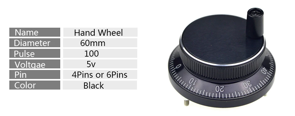 WaveTopSign CNC маховик генератора диаметр 60 мм Voltgae Pulse 100 DC 5 В 4 6 штифтов CNC машина ручной импульсный энкодер Генератор