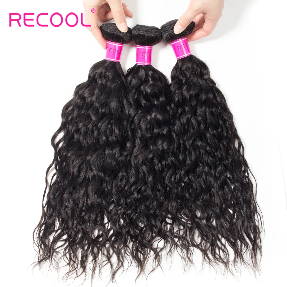 Recool Hair 360 фронтальная кружевная лента с пучком бразильских волн воды 3 пряди и